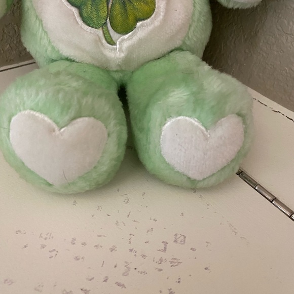 Care Bear Plush Good Luck Bear Vintage 1983 Green Shamrock Kenner American Greet - Picture 4 of 8